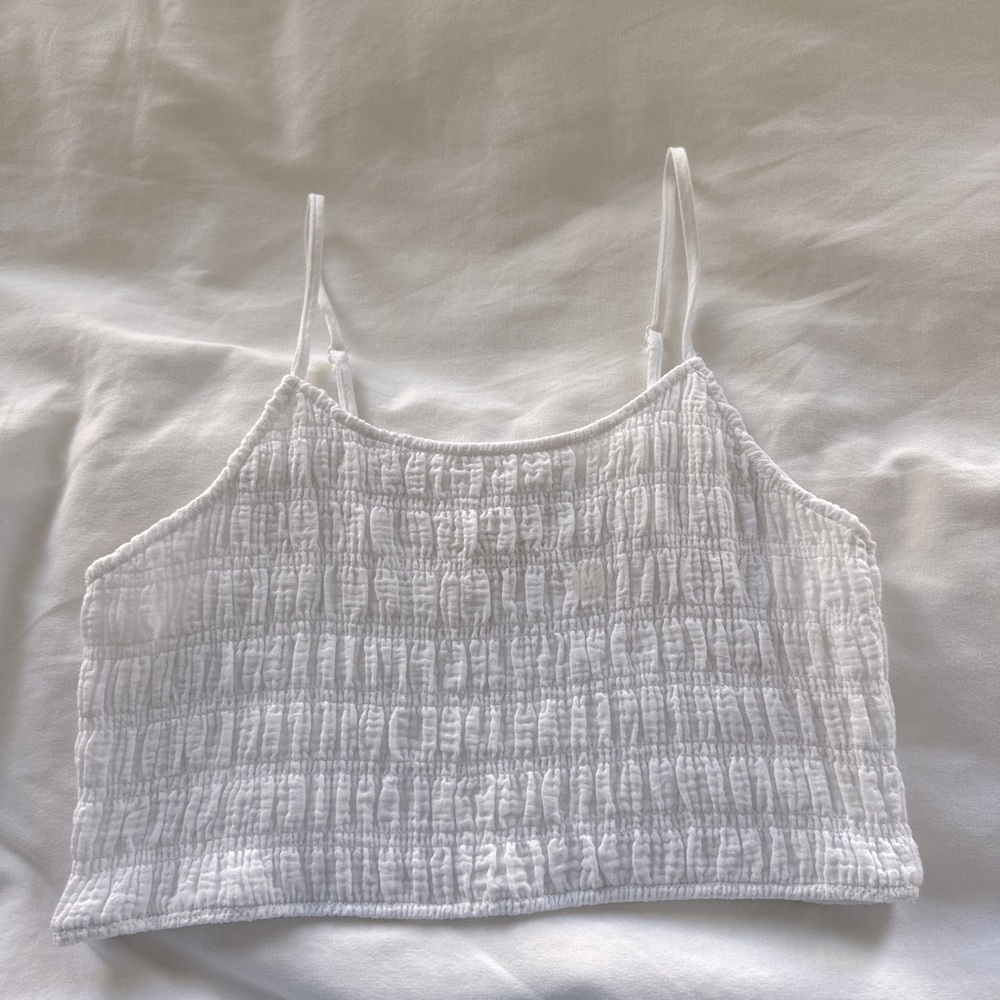 LA Hearts white ribbed tank size M